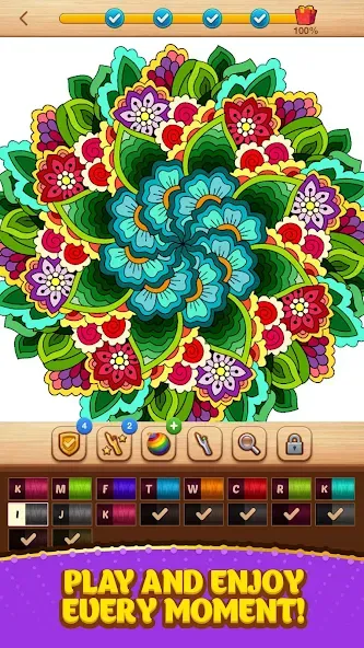 Cross Stitch Coloring Mandala (Кроссстиль раскрашивание мандала)  [МОД Mega Pack] Screenshot 5