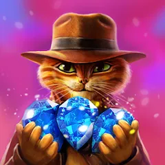 Скачать взломанную Indy Cat: Match 3 Adventure  [МОД Бесконечные монеты] - последняя версия apk на Андроид