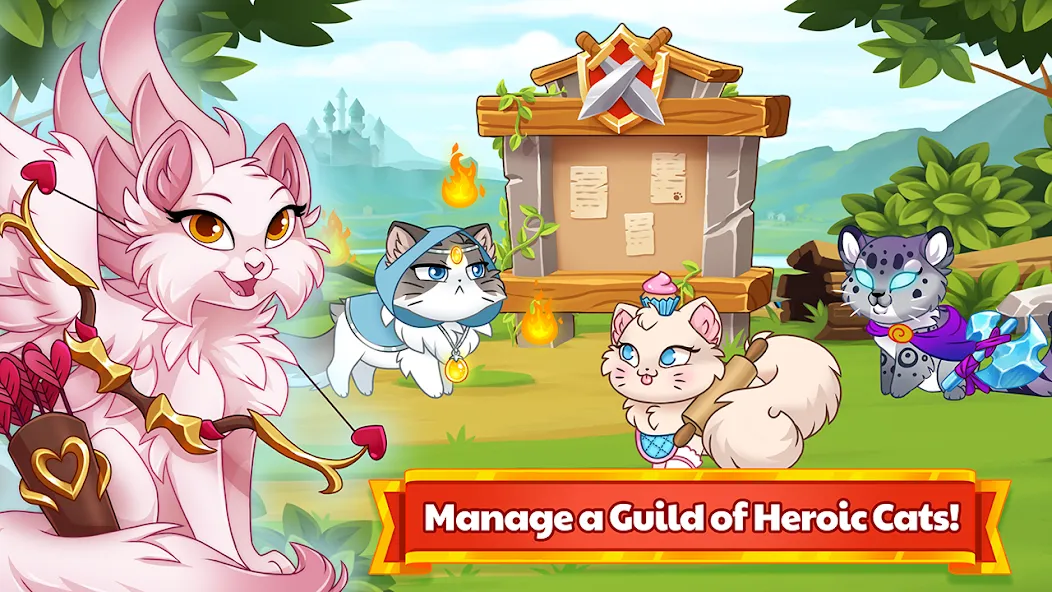 Castle Cats - Idle Hero RPG (Кэстл Кэтс)  [МОД Много денег] Screenshot 1