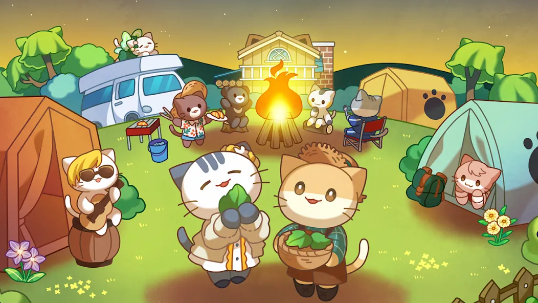 Cat Forest - Healing Camp  [МОД Много денег] Screenshot 1