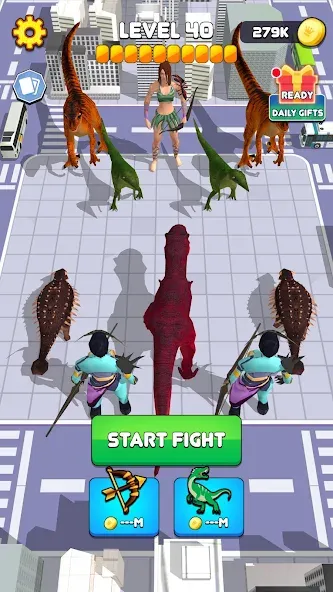 Dinosaur Monster Fight Battle (Бамбам Монстр Против 100 Дверей)  [МОД Все открыто] Screenshot 2