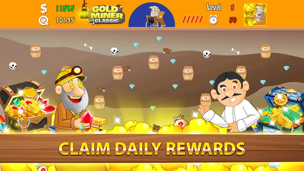 Gold Miner Classic: Gold Rush (Голд Майнер Классик)  [МОД Unlimited Money] Screenshot 5