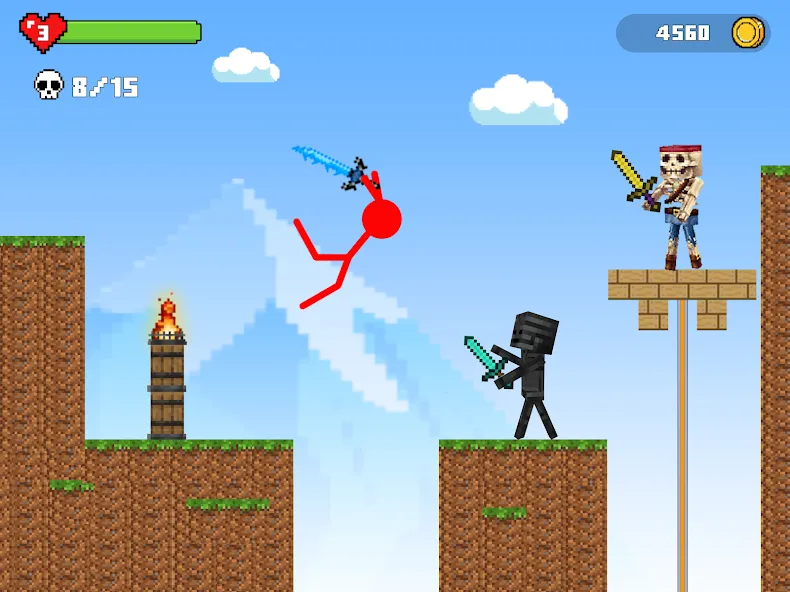 Stick-man Battle - Craft World  [МОД Unlocked] Screenshot 2