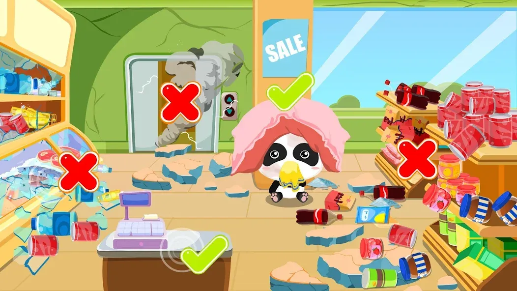 Baby Panda Earthquake Safety 1  [МОД Меню] Screenshot 3