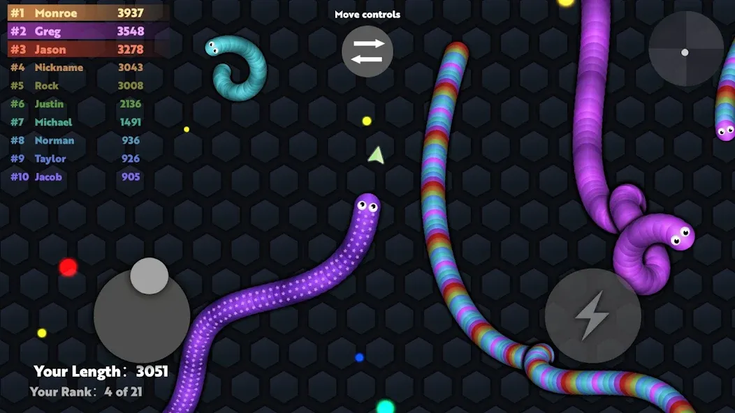 Slide.io - Hungry Snake Game  [МОД Unlimited Money] Screenshot 3