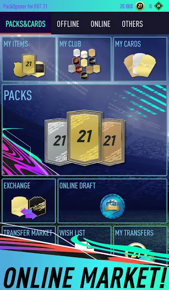 Pack Opener for FUT 21 (Пакопенер для  21)  [МОД Бесконечные монеты] Screenshot 2