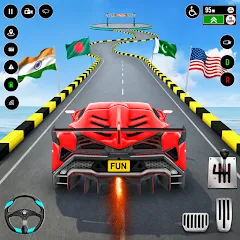 Скачать взломанную GT Car Stunt : Ramp Car Stunts (ДжиТи Кар Стант)  [МОД Menu] - последняя версия apk на Андроид