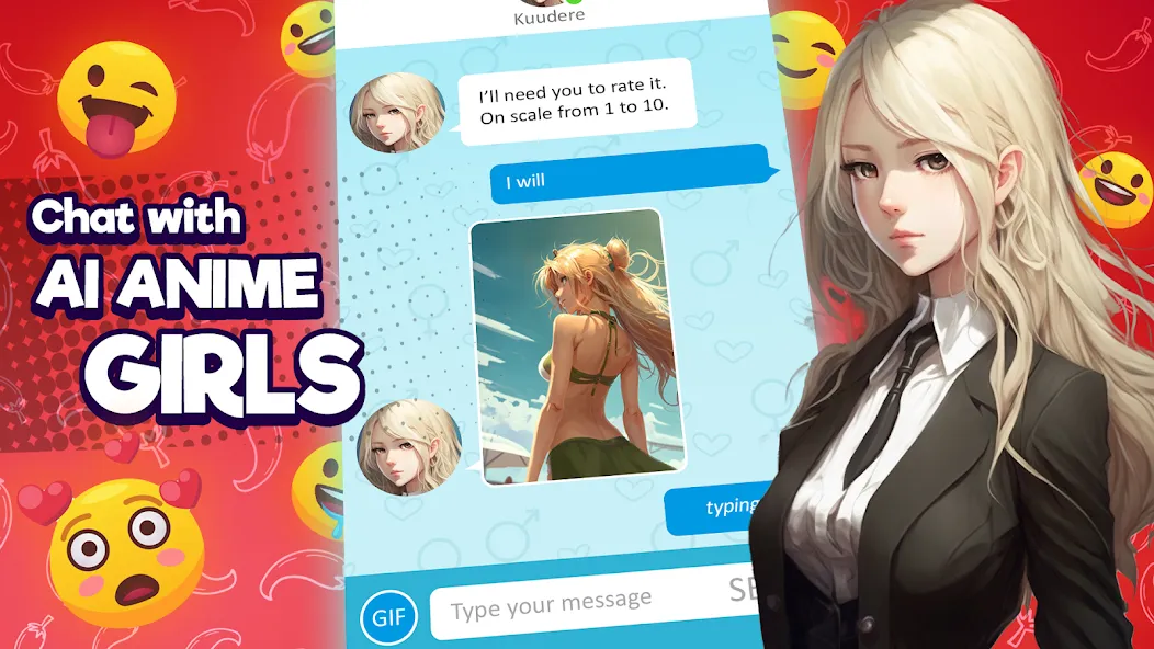 Anime Girlfriend - AI Chat (Аниме Грлфренд)  [МОД Unlocked] Screenshot 1