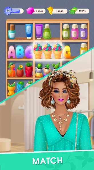 Fashion Triple Match: Dress Up (Фэшн Мердж)  [МОД Бесконечные деньги] Screenshot 2