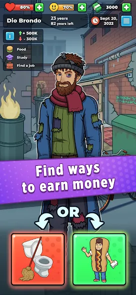 Hobo Life: Business Simulator  [МОД Много монет] Screenshot 3