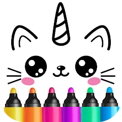 Взломанная Drawing for kids! Toddler draw  [МОД Все открыто] - последняя версия apk на Андроид