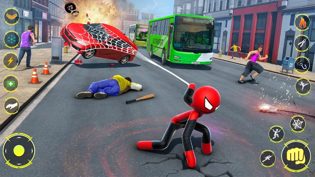 StickMan Rope Hero Spider Game (Стикмен Роуп Хиро Спайдер Гейм)  [МОД Меню] Screenshot 3