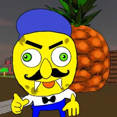 Взломанная Neighbor Sponge. Scary Secret  [МОД Много денег] - полная версия apk на Андроид