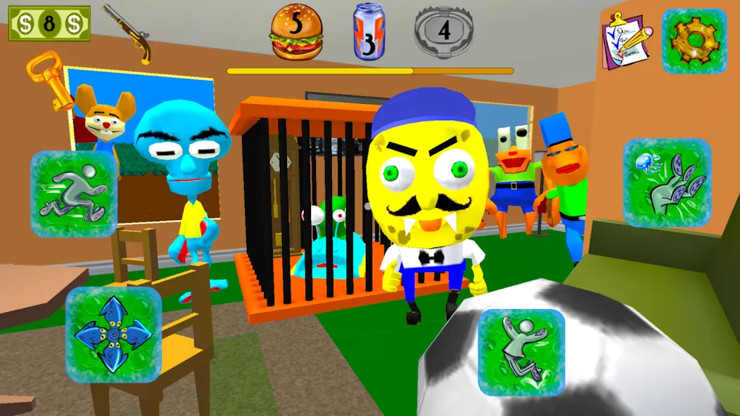 Sponge Neighbor Escape 3D (Спонж Сосед Побег 3D)  [МОД Бесконечные деньги] Screenshot 2