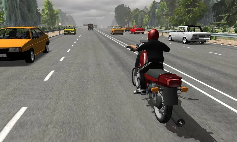 Russian Moto Traffic Rider 3D  [МОД Unlocked] Screenshot 1