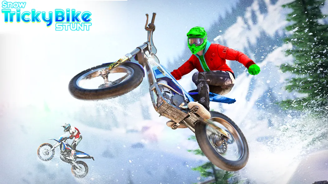 Snow Tricky Bike Stunt Race 3D  [МОД Меню] Screenshot 1