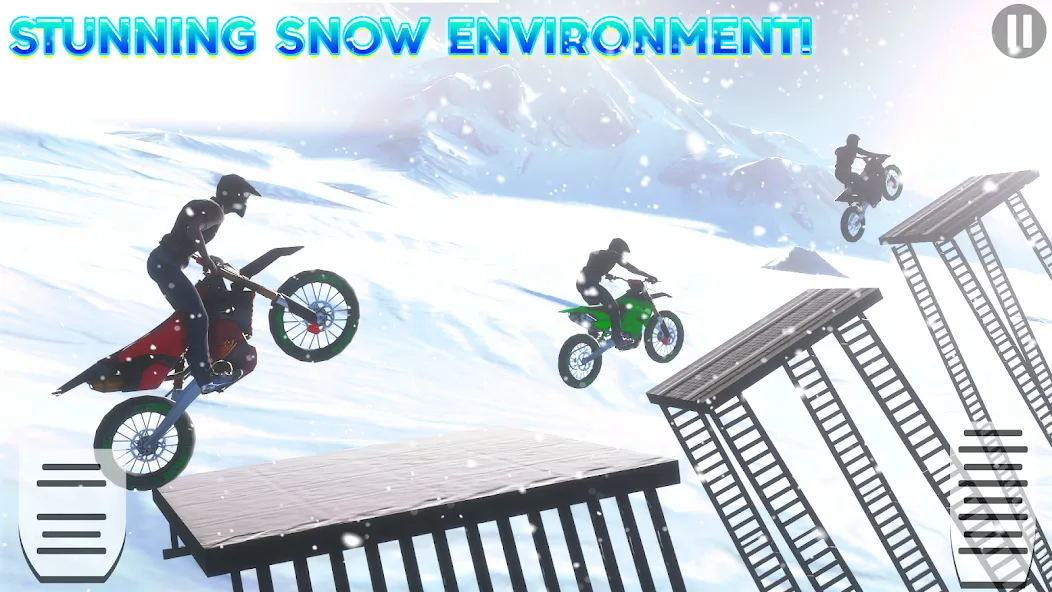 Snow Tricky Bike Stunt Race 3D  [МОД Меню] Screenshot 2