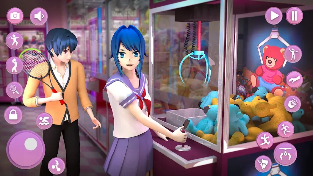 Anime School Girl Simulator 3D  [МОД Mega Pack] Screenshot 4