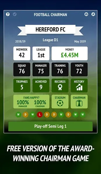 Football Chairman (Soccer) (Футбольный председатель)  [МОД Menu] Screenshot 1