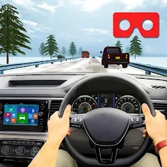 Скачать взлом VR Traffic Racing In Car Drive (ВР Трафик Гонки на Автомобиле Вождения)  [МОД Бесконечные монеты] - полная версия apk на Андроид