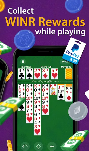 Solitaire - Make Money  [МОД Все открыто] Screenshot 2