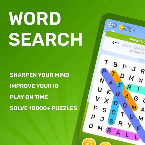 Word Search Puzzle Game  [МОД Много монет] Screenshot 1