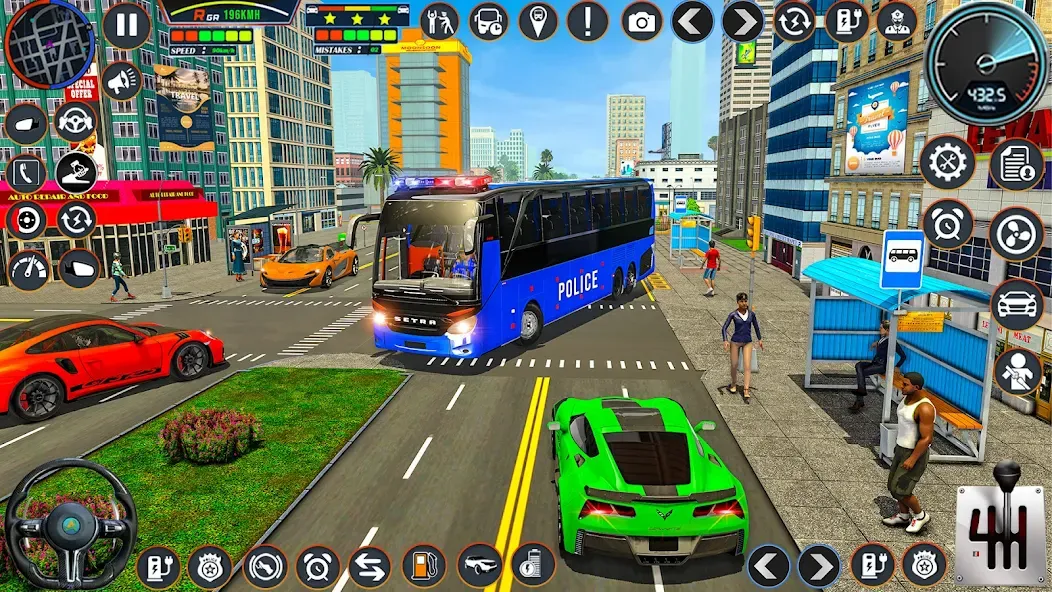 City Bus Simulator Bus Game 3D (Полицейский автобус симулятор)  [МОД Mega Pack] Screenshot 1