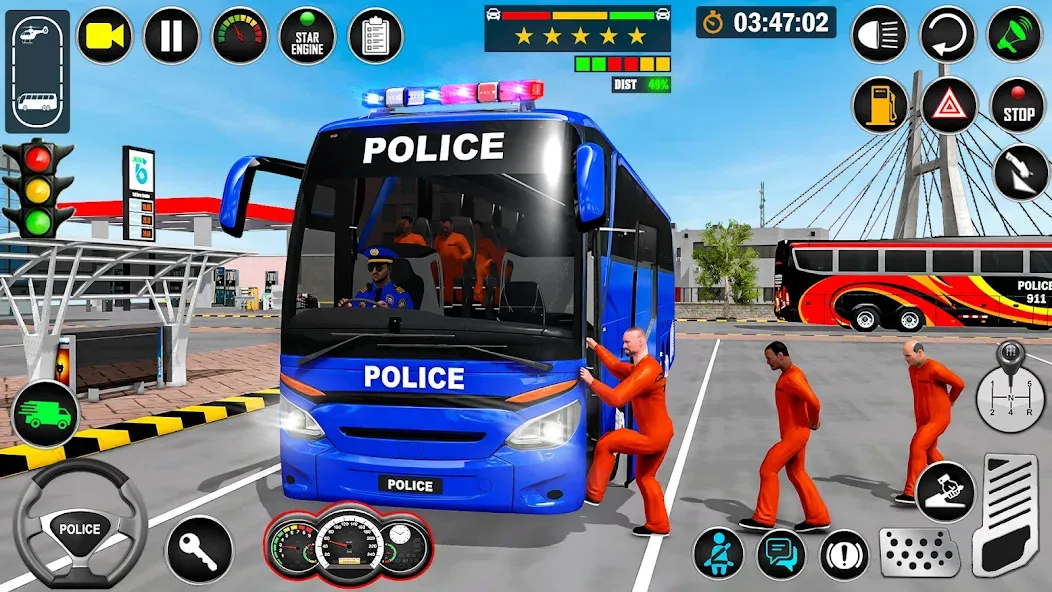 City Bus Simulator Bus Game 3D (Полицейский автобус симулятор)  [МОД Mega Pack] Screenshot 3