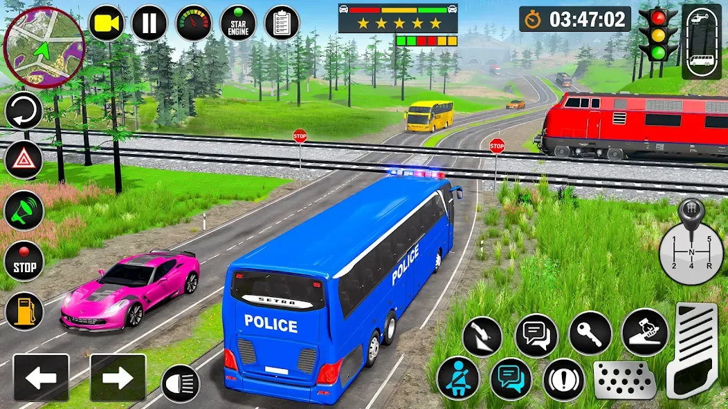 City Bus Simulator Bus Game 3D (Полицейский автобус симулятор)  [МОД Mega Pack] Screenshot 4