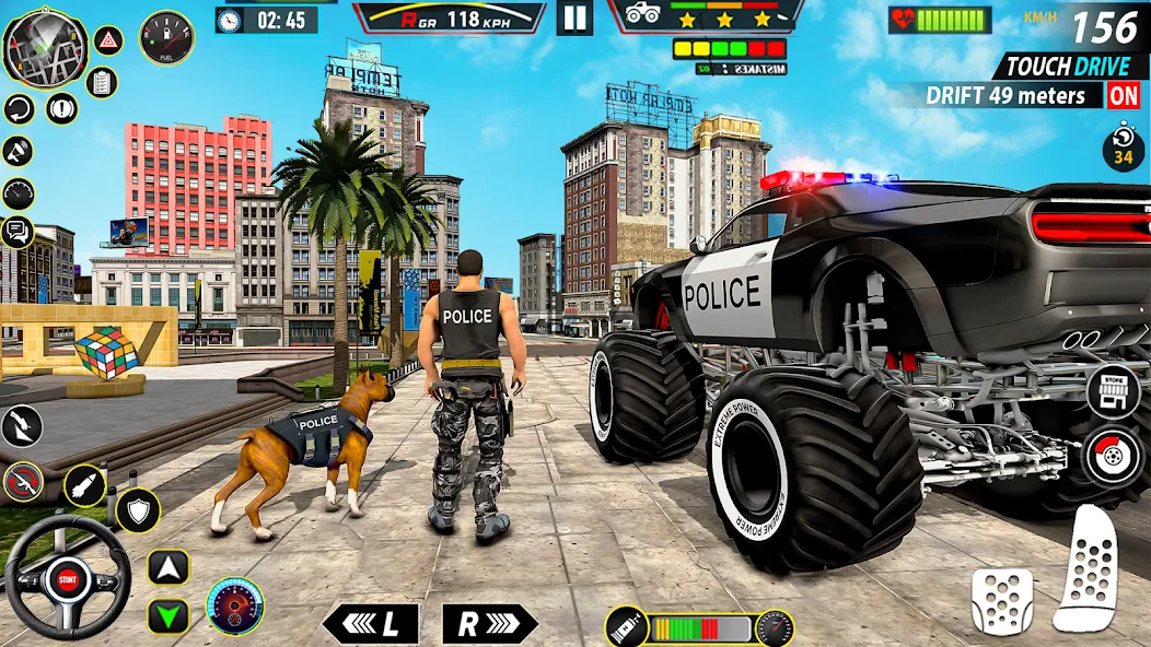 Police Monster Truck Car Games  [МОД Все открыто] Screenshot 1