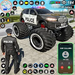 Взломанная Police Monster Truck Car Games  [МОД Все открыто] - стабильная версия apk на Андроид