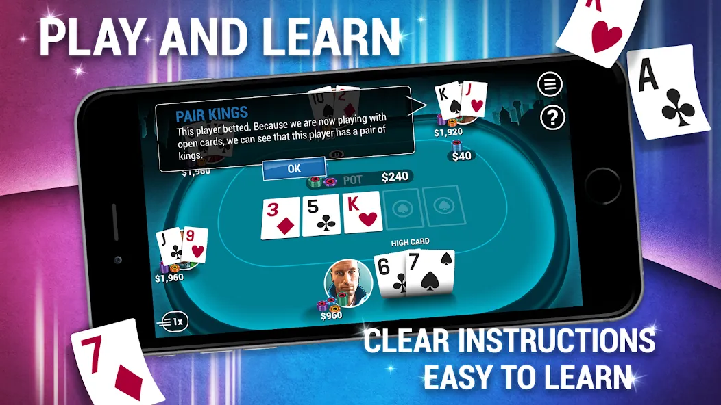 Learn How To Play Texas Poker  [МОД Бесконечные монеты] Screenshot 3