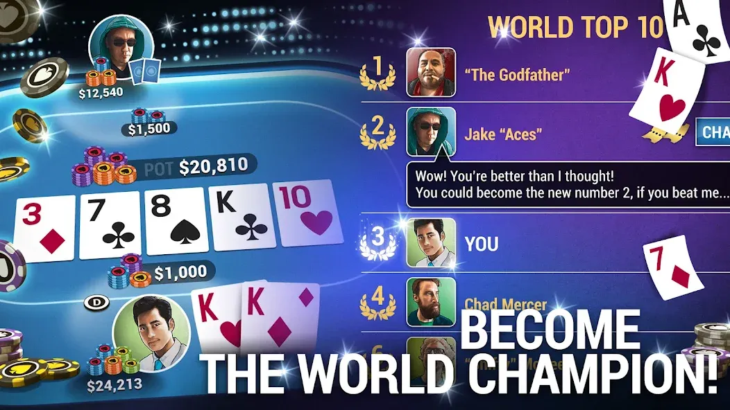 Poker World, Offline TX Holdem (Покер Ворлд)  [МОД Mega Pack] Screenshot 3