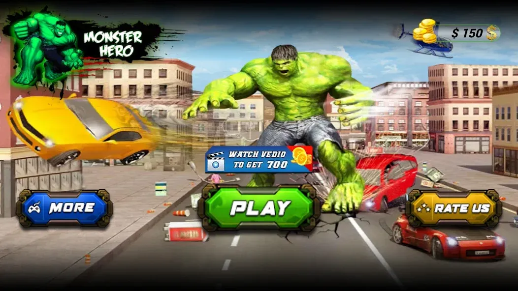 Monster Superhero: Green Fight  [МОД Mega Pack] Screenshot 1