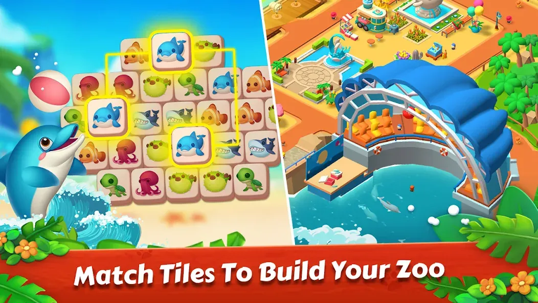 Zoo Tile - Match Puzzle Game (Зу Тайл)  [МОД Все открыто] Screenshot 2