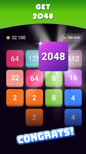 2048: Puzzle Game! Merge Block (Две тысячи сорок восемь)  [МОД Много монет] Screenshot 2