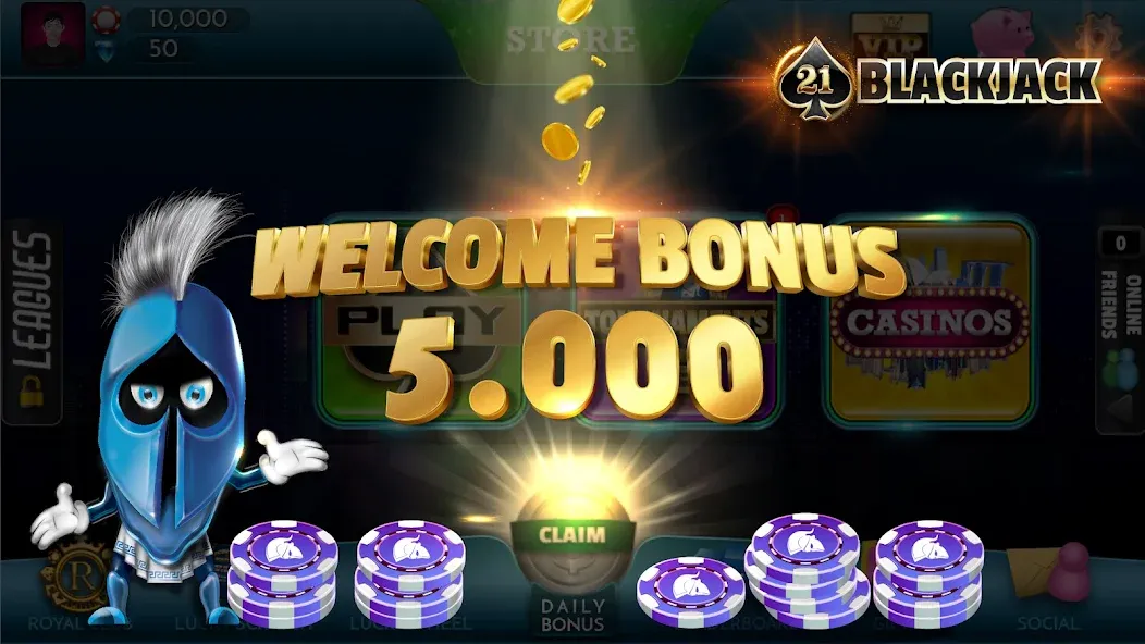 BlackJack 21 - Online Casino  [МОД Unlimited Money] Screenshot 3