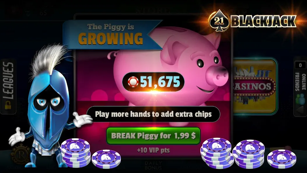 BlackJack 21 - Online Casino  [МОД Unlimited Money] Screenshot 5