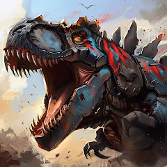 Скачать взлом Mech War: Jurassic Dinosaur (Мех Батл)  [МОД Много денег] - стабильная версия apk на Андроид