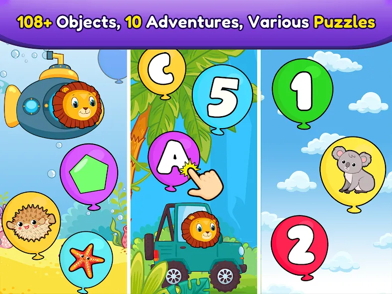 Balloon Pop Kids Learning Game  [МОД Все открыто] Screenshot 1