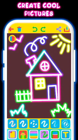 Drawing For Kids - Glow Draw  [МОД Menu] Screenshot 1