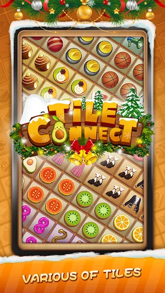 Tile Connect - Matching Games (Тайл Коннект)  [МОД Бесконечные монеты] Screenshot 1