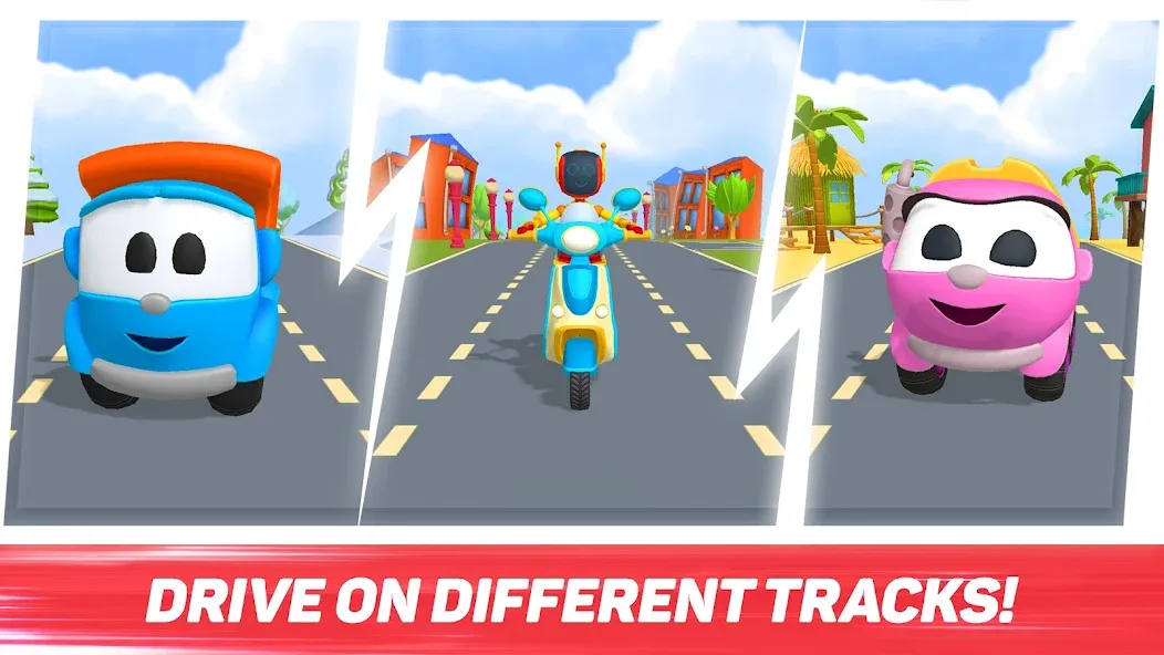 Leo Runner: car games for kids  [МОД Бесконечные деньги] Screenshot 1