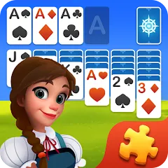 Взломанная Solitaire Jigsaw Puzzle (Солитер Пазл)  [МОД Mega Pack] - последняя версия apk на Андроид