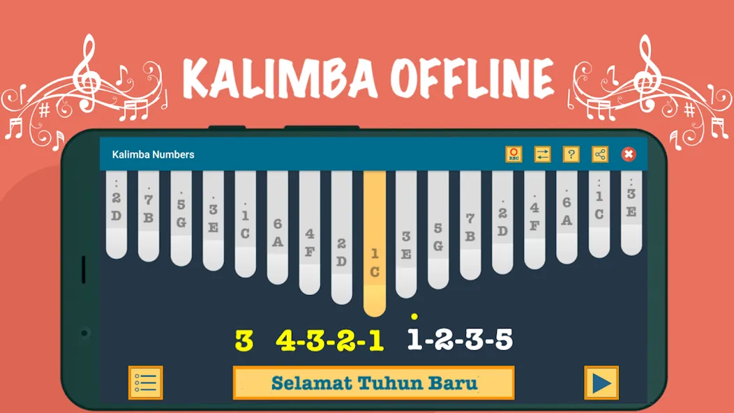 Kalimba App With Songs Numbers (Калимба приложение с песнями и цифрами)  [МОД Unlimited Money] Screenshot 3