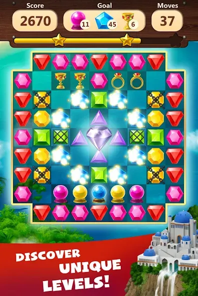 Jewels Planet - Match 3 Puzzle  [МОД Много денег] Screenshot 3