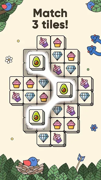 3 Tiles - Tile Matching Games (Тайлс)  [МОД Бесконечные монеты] Screenshot 1